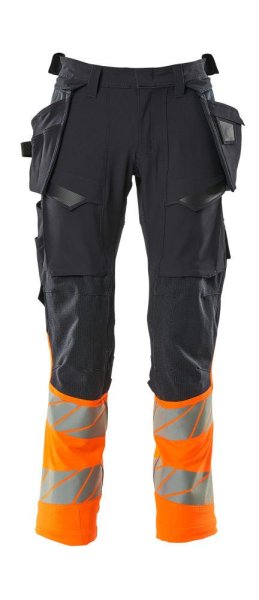 Zoom bild av Byxor med hängfickor, mörk marin/orange
