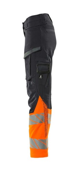 Zoom bild av Dam byxor med knäfickor, mörk marin/orange