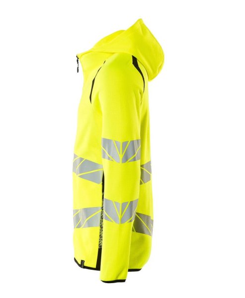 Zoom bild av Huvtröja med blixtlås, gul/svart