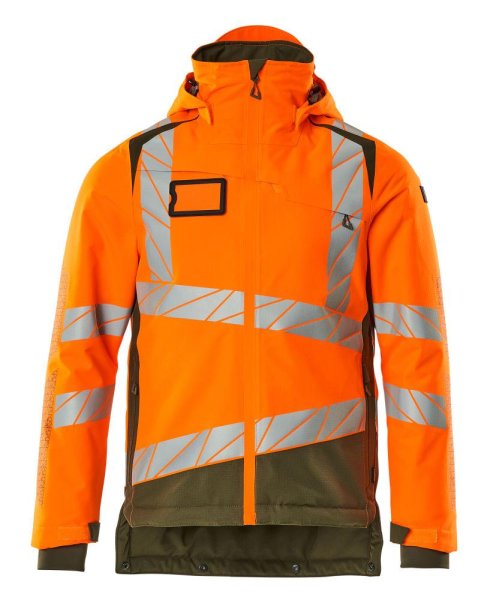 Zoom bild av Vinterjacka, orange/mossgrön