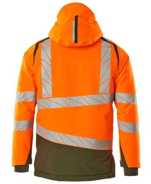 Zoom bild av Vinterjacka, orange/mossgrön