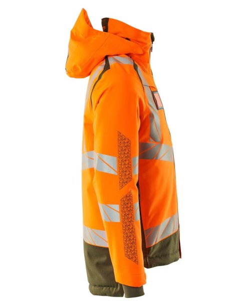 Zoom bild av Vinterjacka, orange/mossgrön