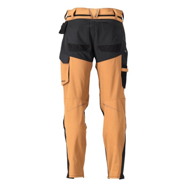 Zoom bild av Byxor med knäfickor, nötbrun/svart