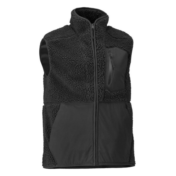 Zoom bild av Fiberpälsväst med blixtlås Herr | Svart