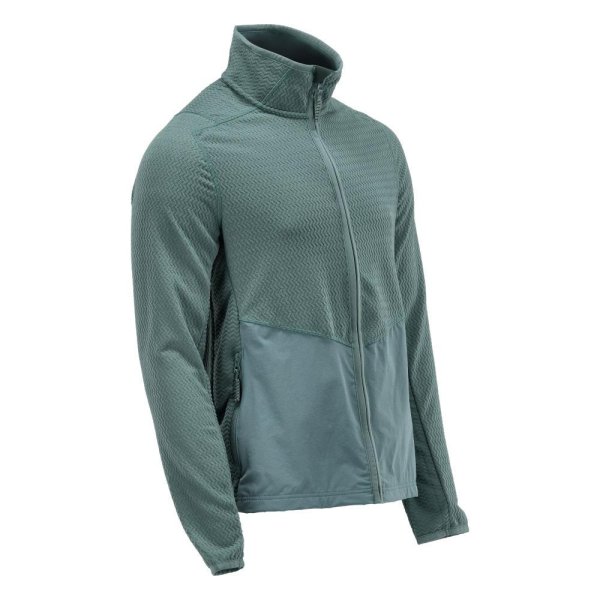 Zoom bild av Mikrofleece tröja med blixtlås Herr | Ljus Skogsgrön