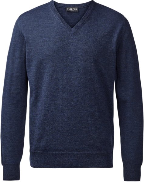 Zoom bild av Milan mens pullover v-neck, dark blue mouliné