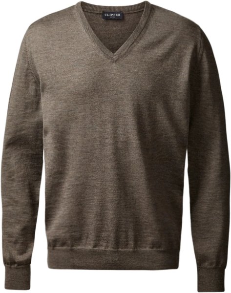 Zoom bild av Milan mens pullover v-neck, dark khaki melange