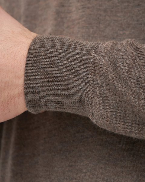 Zoom bild av Milan mens pullover v-neck, dark khaki melange