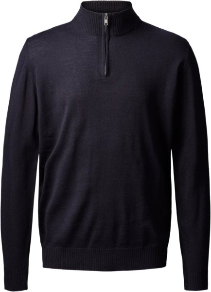 Zoom bild av Milan mens pullover zip-neck, dark navy