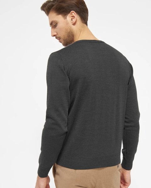 Zoom bild av Copenhagen mens pullover v-neck slimfit, charcole melange