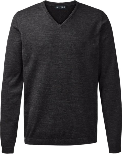 Zoom bild av Berlin mens pullover v-neck, dark charcoal melange