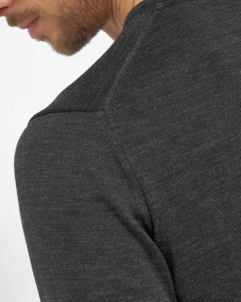 Zoom bild av Berlin mens pullover v-neck, dark charcoal melange
