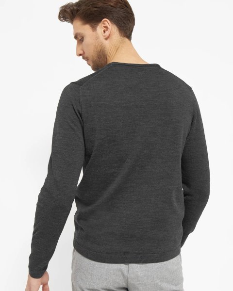 Zoom bild av Berlin mens pullover v-neck, dark charcoal melange