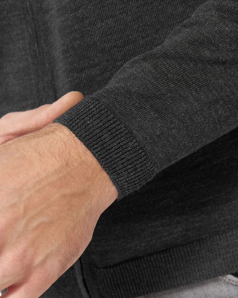 Zoom bild av Berlin mens cardigan, dark charcoal melange