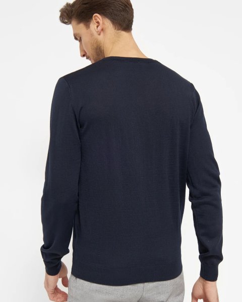 Zoom bild av Stockholm mens pullover v-neck, dark navy