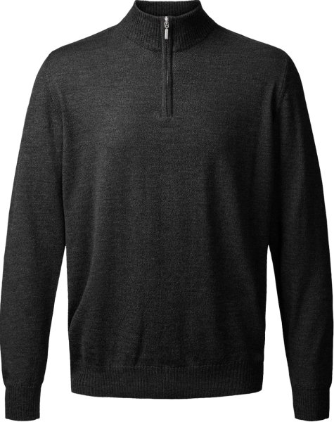 Zoom bild av Copenhagen mens pullover zip-neck, charcoale melange