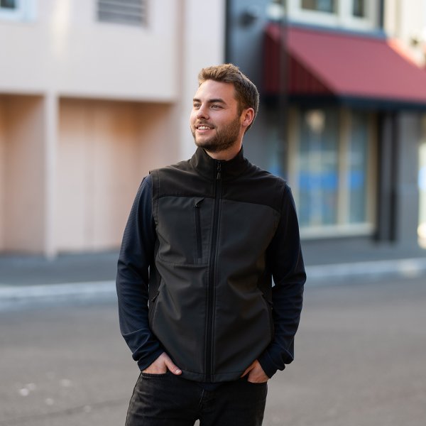 Zoom bild av Men's Cascades Softshell Vest, dolphin/black