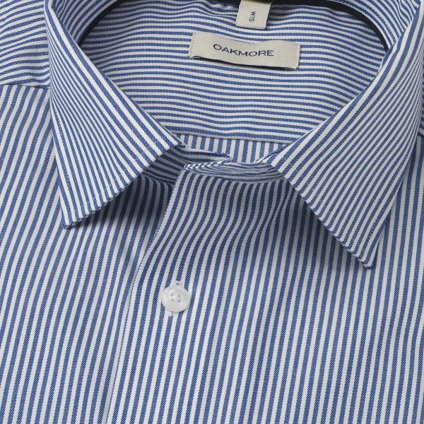 Zoom bild av Blue/white stretch twill shirt, slimfit