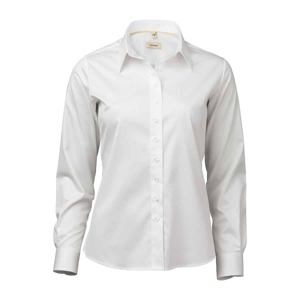 Zoom bild av White female stretch twill shirt, slimfit