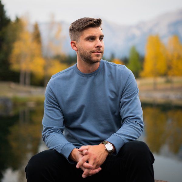 Zoom bild av Men's Stockton Fleece Crew Neck, retro blue