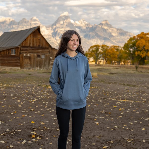 Zoom bild av Women's Stockton Fleece Pullover Hoody, retro blue