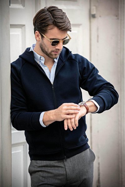 Zoom bild av Premium Double-faced hoodie, navy