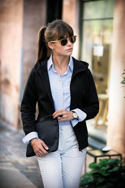 Zoom bild av Woman premium Double-faced hoodie, black