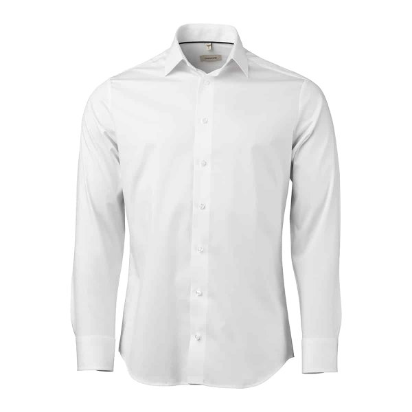 Zoom bild av White stretch twill shirt, slimfit