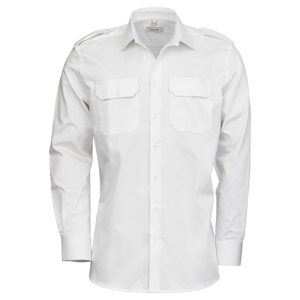 Zoom bild av White uniform stretch shirt, comfort fit