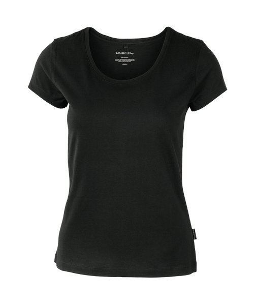 Zoom bild av Woman soft round neck t-shirt, black
