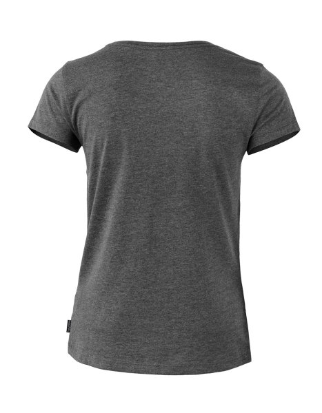 Zoom bild av Woman soft round neck t-shirt, black melange
