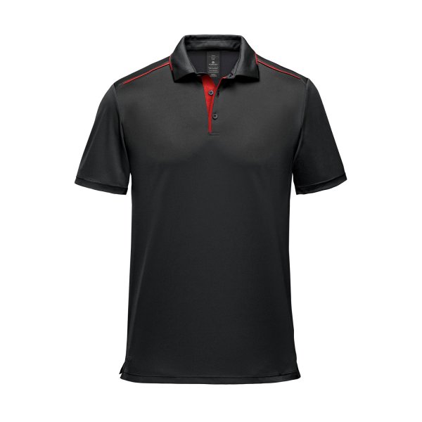 Zoom bild av Men's Monterey S/S Piped Polo, black/red