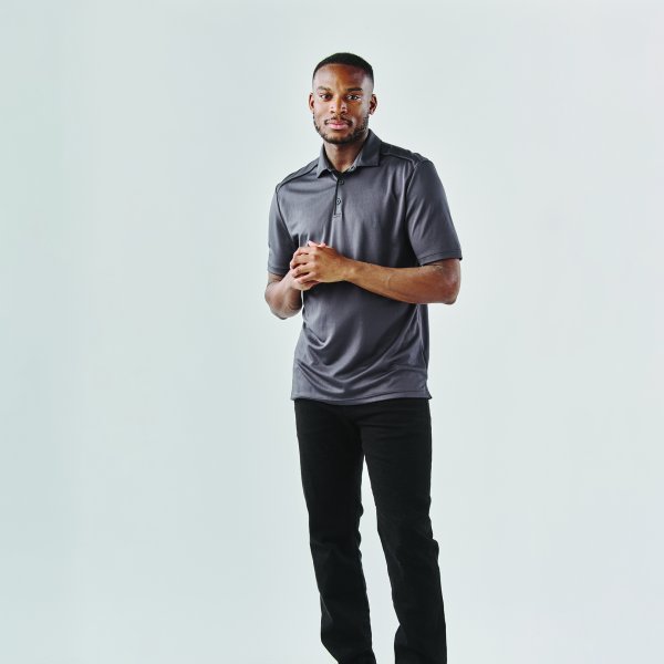 Zoom bild av Men's Monterey S/S Piped Polo, granite/black