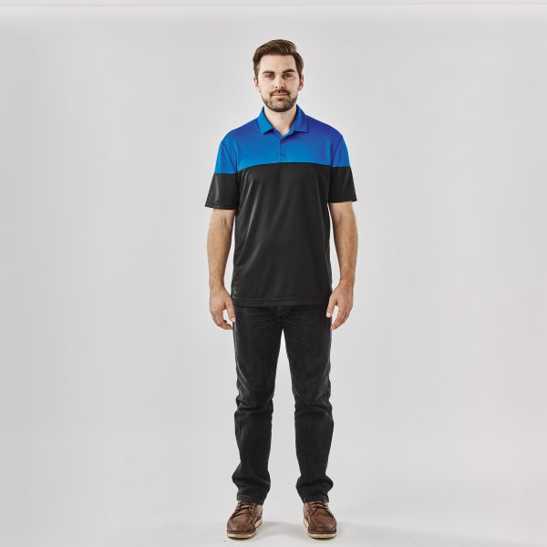Zoom bild av Men's Monterey Two-Tone S/S Polo, black/royal blue