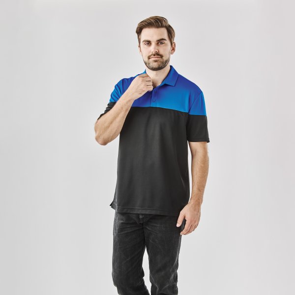 Zoom bild av Men's Monterey Two-Tone S/S Polo, black/royal blue