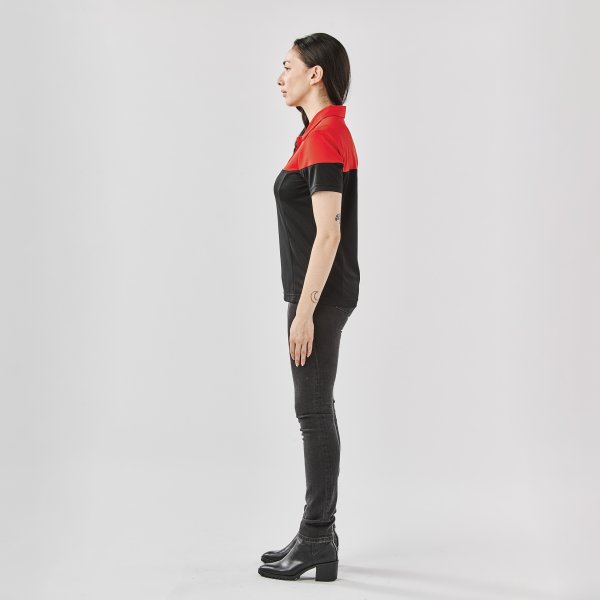 Zoom bild av Women's Monterey Two-Tone S/S Polo, black/red