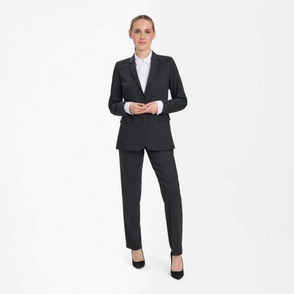 Zoom bild av Traveller womens blazer long modern fit, charcoal
