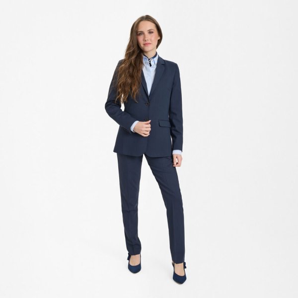 Zoom bild av Traveller womens blazer long modern fit, dark blue