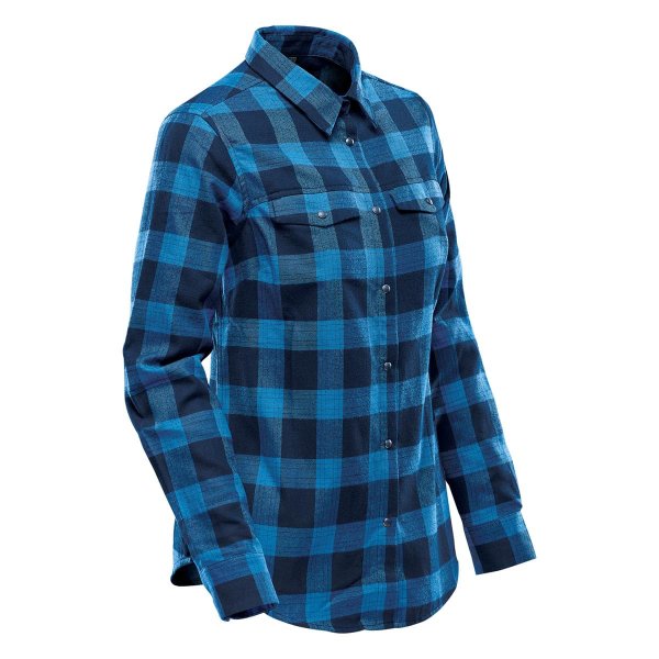 Zoom bild av Women's Logan Snap Front Shirt, royal plaid