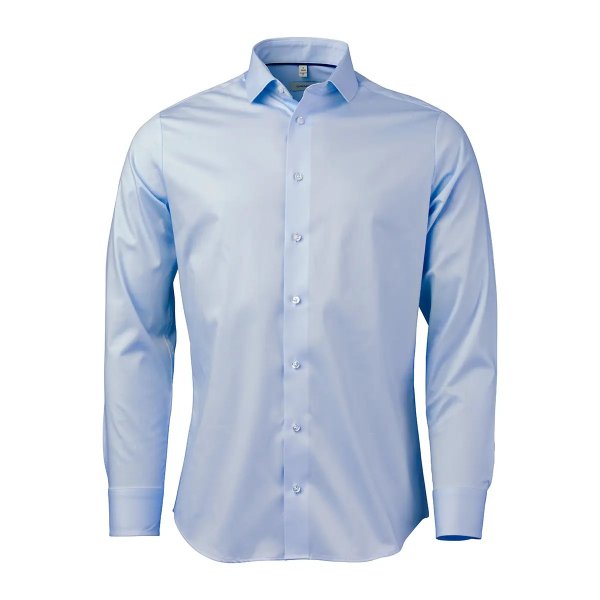 Zoom bild av Light blue stretch twill shirt, comfort fit